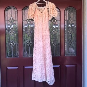 Vintage 1930’s Light Pink Lace Tea Dress SzXXS